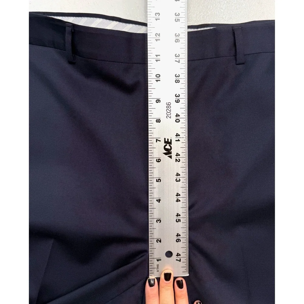Brooks Brothers 42x30 Milano 1818 Slim Fit Pants Trousers Italian Wool Navy Blue